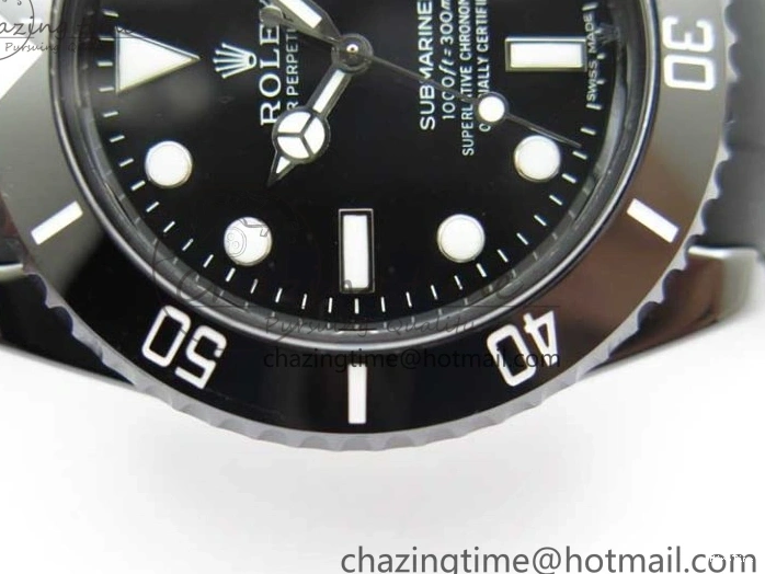 MiroTime 0122 Submariner 40mm Black Ceramic 5GF Best Edition Black Dial on Black Rubber Strap SA Unique 2464